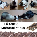 10x Matatabi Katzen Kauhölzer Catnip Snacks Sticks Katzenminze für gesunde Zähne