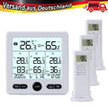 LCD Wetterstation Farbdisplay Thermometer Hygrometer mit 3 Innen/Außen Sensor