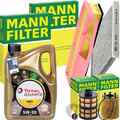 MANN INSPEKTIONSPAKET+TOTAL 5W-30 MOTORÖL passend für 1.3 D FIAT 500 PANDA 169