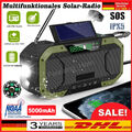 5000mAh Solar Handkurbel Handy Ladegerät Notfall Radio AM/FM NOAA Taschenlampe