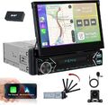 7" 1DIN Flip Android13 mit DAB Autoradio Wireless Carplay Android Auto BT 2+64GB