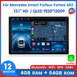 13.1" Carplay Autoradio Für Mercedes Benz Smart Forfour Fortwo 453 GPS SWC 4+64G