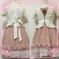 🌸【2-teiliges Set】2-Wege Kleid / High-Waist Rock, kurze Strickjacke🌸JAPAN