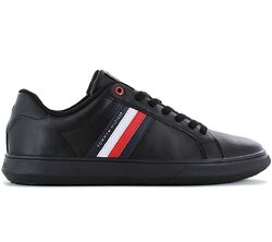 Tommy Hilfiger Essential Leather Cupsole Sneaker Schwarz FM0FM04921 Leder Schuhe