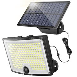 Solarlampen für Außen 202 LED Solar Led Strahler mit Bewegungsmelder Außen NEU