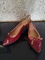 Lloyd Damen Sling-Pumps in Lackleder rot Gr.7 gebraucht, toller Loock 