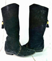 True Vintage Stiefel Boots Western Leder Slouch 80er Schwarz Damen Gr. 39