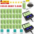 2800mAh Akku CR123 CR123A Li-Ion Wiederaufladbare Batterien + Ladegerät für Arlo