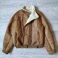 Giorgio Armani Archive 80s Real Leather Shearling Biker Bomber Jacket Rare 52 XL
