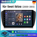 6+128GB Für Seat Ibiza IV 6J 2009-2013 9" Android 13 Autoradio Carplay Navi RDS