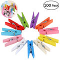 OUNONA 100pcs 3.5cm Mini Holz Fotoclips Wäscheklammern für DIY Dekorationen