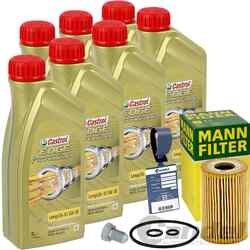 MANN ÖLFILTER+CASTROL 5W30 passend für VW T5 T6 BUS MULTIVAN TRANSPORTER 2.0 TDI