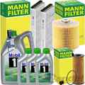 MANN INSPEKTIONSPAKET+MOBIL1 5W-30 MOTORÖL passend für AUDI A6 C6 4F 2.7+3.0 TDI