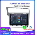 10'' Android 13 Autoradio GPS NAVI Für Golf VII 2013-2017 Carplay BT DAB+ 2+64GB