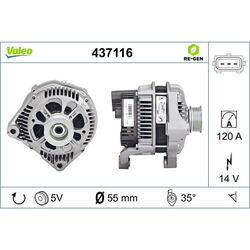 VALEO Lichtmaschine Generator LiMa ohne Pfand VALEO RE-GEN AT 437116