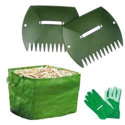 Laubrechen Schaufelhände Gartensack SET XL Laubsack Gartentasche Gartenabfall