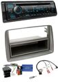 Kenwood Bluetooth USB CD Lenkrad DAB Autoradio für Fiat Panda 169 2007-2012 grau