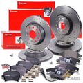 BREMBO SPORT-BREMSSCHEIBEN+BREMSBELÄGE VORNE+HINTEN FÜR AUDI SEAT SKODA VW