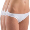 HERMKO 5032 3er Pack Damen tief bequeme Bikini-Slips aus Baumwolle / Elastan