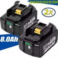 2X Original-18V/8,0Ah für Makita 18V Akku BL1860B BL1850 197422-4 BL1850B BL1830