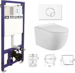 Komplettset Spülrandlos Bidet Hänge Wand-WC Vorwandelement Spülkasten SoftcloseTaharet Hänge Spülrandlos Toilette Vorwandelement