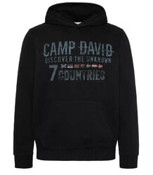 Camp David® Hoodie mit Logo Print in Used-Optik, schwarz, Gr. L, CG2401-3339-21