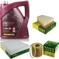 MANN-FILTER Inspektionspaket 5L MANNOL Energy Combi LL 5W-30 für Skoda Fabia II