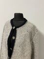 Damen Strickjacke 100% Wolle Gr. XL Grau Tweedlook Knöpfe Casual Chic 20262