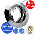 6 Pack LED Einbaustrahler Rahmen GU10 Set 230V Einbauspot Einbaurahmen Strahler