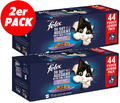 FELIX 2x Pack Katzenfutter Nass Fleisch Geflügel & Fisch Mix in Gelee - 88 x 85g