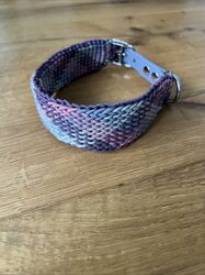 Paracord Halsband MO XXL Lila/Grau Umfang: 38-42cm/ 4cm breit