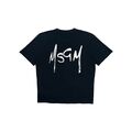 T-Shirt MSGM Logo Herren klein schwarz mit grafischem Druck Made in Italy