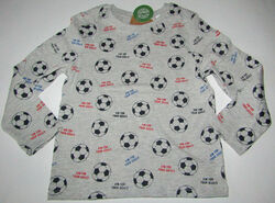 Jungen Langarmshirt Fußball-Design Bio-Baumwolle NEU 