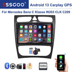 9" Autoradio Carplay 32G Android 13 GPS Cam Für Benz C-Klasse W203 CLK C209 W639