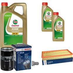 BOSCH Inspektionspaket 7 L Castrol EDGE 5W-30 LL für VW Golf IV 1.6 2.0 New