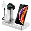 3in1 Ladestation Aluminium Stand Apple Watch Air Pods iPhone Qi + 18W Ladegerät