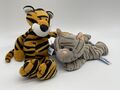 Nici Tiger + Katze / 2er Set / Stofftier Kuscheltier Plüschtier Vintage