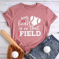 My Heart Is on that FIELD T-Shirt Tee -00142 XL-Roségold