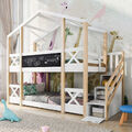 Etagenbett 90x200cm Hochbett Kinderbett Bett mit Treppe Stauraum aus Kiefernholz