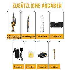 CONENTOOL Mini Kettensäge 8 Zoll 1000W Elektro-Kettensäge Bürstenlos mit Akku DE