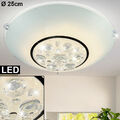 LED Decken Lampe Leuchte Kristall Glas Beleuchtung Chrom Wohn Schlaf Ess Zimmer