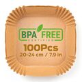 PORTENTUM Backpapier für Heißluftfritteuse 100 Stück BPA-frei, 20-24 cm, Airf...