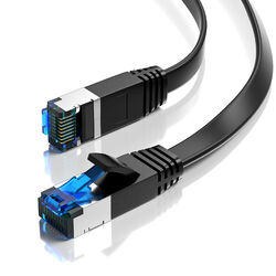 CAT 7 Flachkabel | RJ45 LAN Ethernet Rohkabel Patchkabel Netzwerk 0,25m - 50m