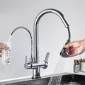 Wasserhahn Küche Chrom 3 Wege Küchenarmatur mitBrause Ausziehbar Trinkwasserhahn