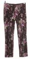 Hose N1 Blumen MARC CAIN schwarz bunt Samt Cord Viskose 34 Gummibund NP200€