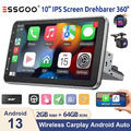 10.1" 1 DIN Drehbar Bildschirm Carplay DAB+ Autoradio Android13 64G GPS NAVI RDS