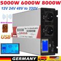 5000W 6000W 8000W 12V 24V 48V 230V Reiner Sinus Spannungswandler Wechselrichter