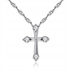 Halskette Silber Zirkonia und Kreuz Anhänger Kette 