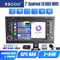 DAB+ Android 13 Autoradio GPS 64GB Carplay Für Audi A4 S4 RS4 B6 B7 B8 SEAT EXEO