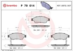 Bremsbelagsatz Scheibenbremse PRIME LINE BREMBO P 79 014 für SUZUKI LIANA ER 413